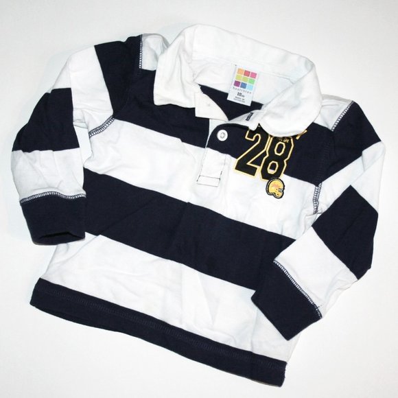 healthtex Other - 🏉18m Boy Long Sleeve White & Navy Collared Shirt
